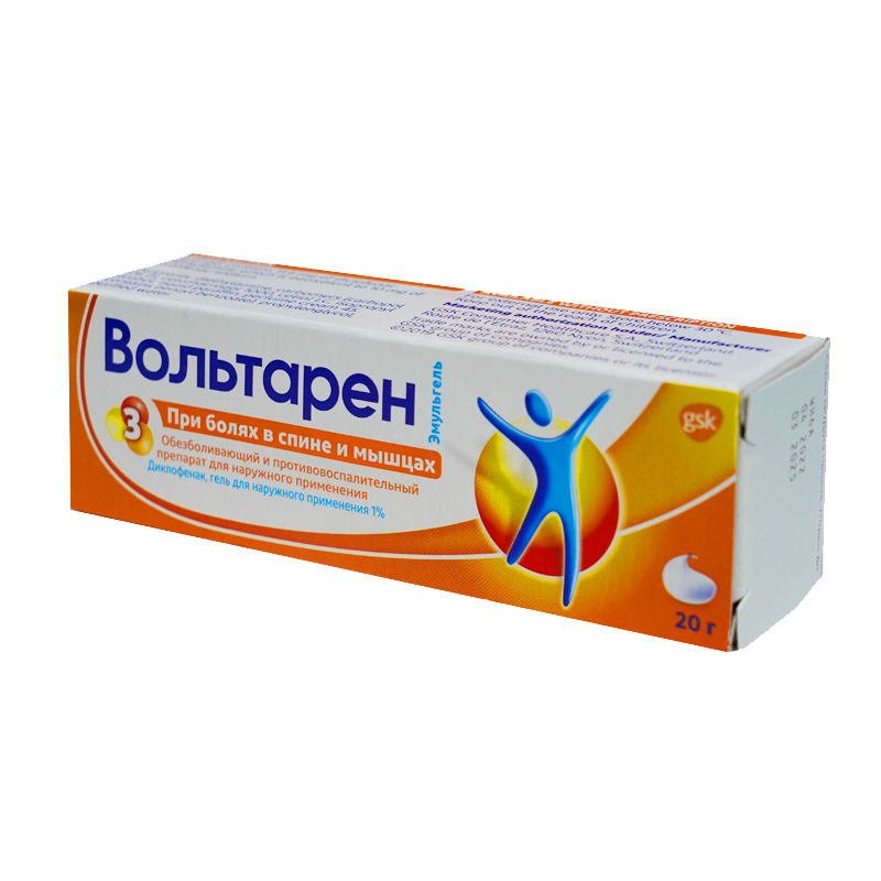 Волтарен эмульгель 1%-20гр №1 Гель