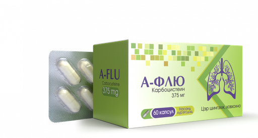 [106501] А-флю 375мг №60 Капсул  - Монос Фарм ХХК