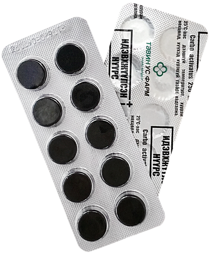 [107118] Идэвхжүүлсэн нүүрс 250мг №10 Бүрхүүлгүй шахмал - ТАВИН-УС ХХК