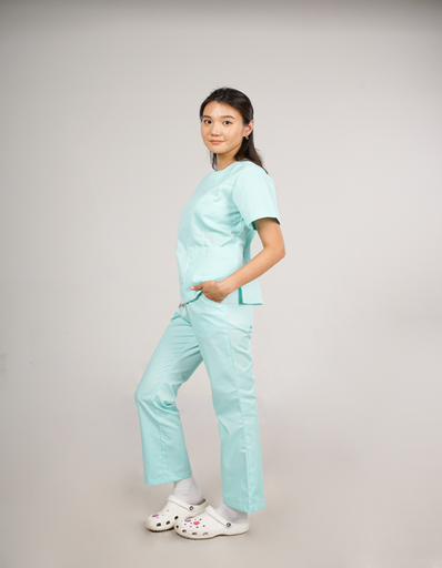 [304007] Мэс заслын хослол, эмэгтэй-Номин ногоон /Гурвалжин энгэртэй/ - Мөнхийн тун ХХК