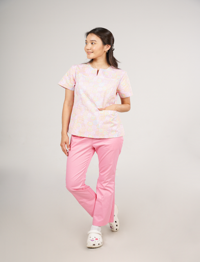 [304014] Мэс заслын хослол, эмэгтэй-Бүдэг ягаан цэцэгтэй /Гурвалжин энгэртэй/ - Мөнхийн тун ХХК